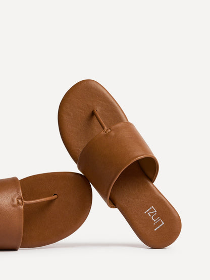 Amara Tan Flat Sandals