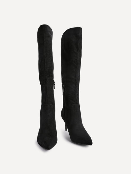Ambition Black Long Stiletto Heeled Boots