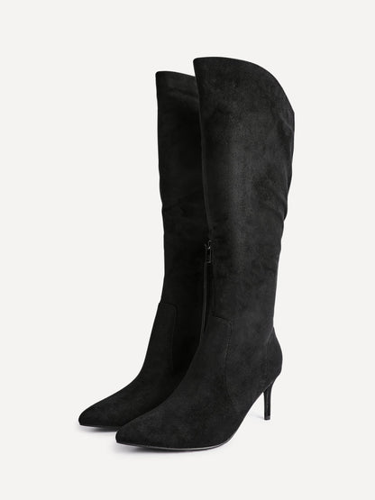 Ambition Black Long Stiletto Heeled Boots
