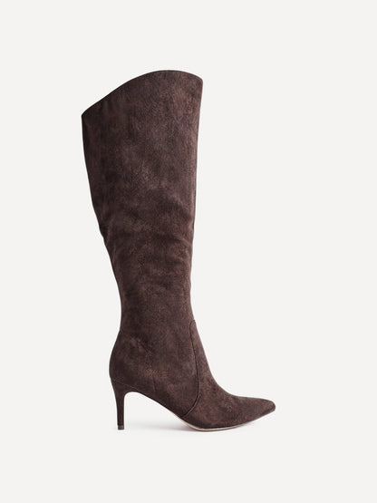 Ambition Brown Long Stiletto Heeled Boots