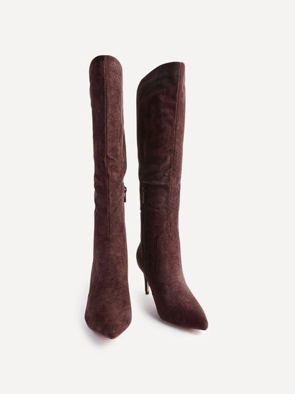 Ambition Brown Long Stiletto Heeled Boots