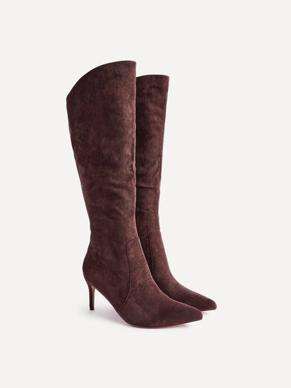 Ambition Brown Long Stiletto Heeled Boots