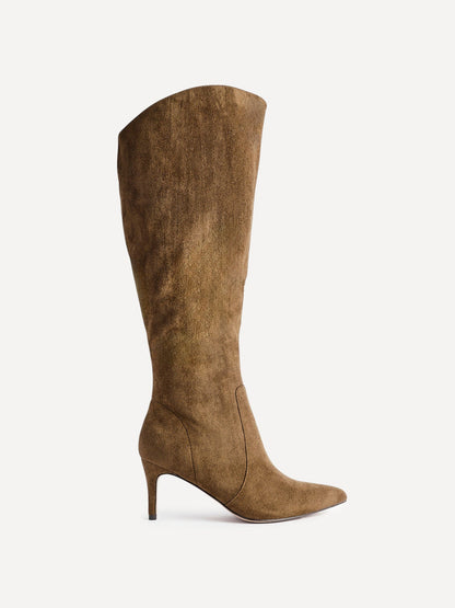 Ambition Sand Long Stiletto Heeled Boots