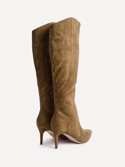 Ambition Sand Long Stiletto Heeled Boots