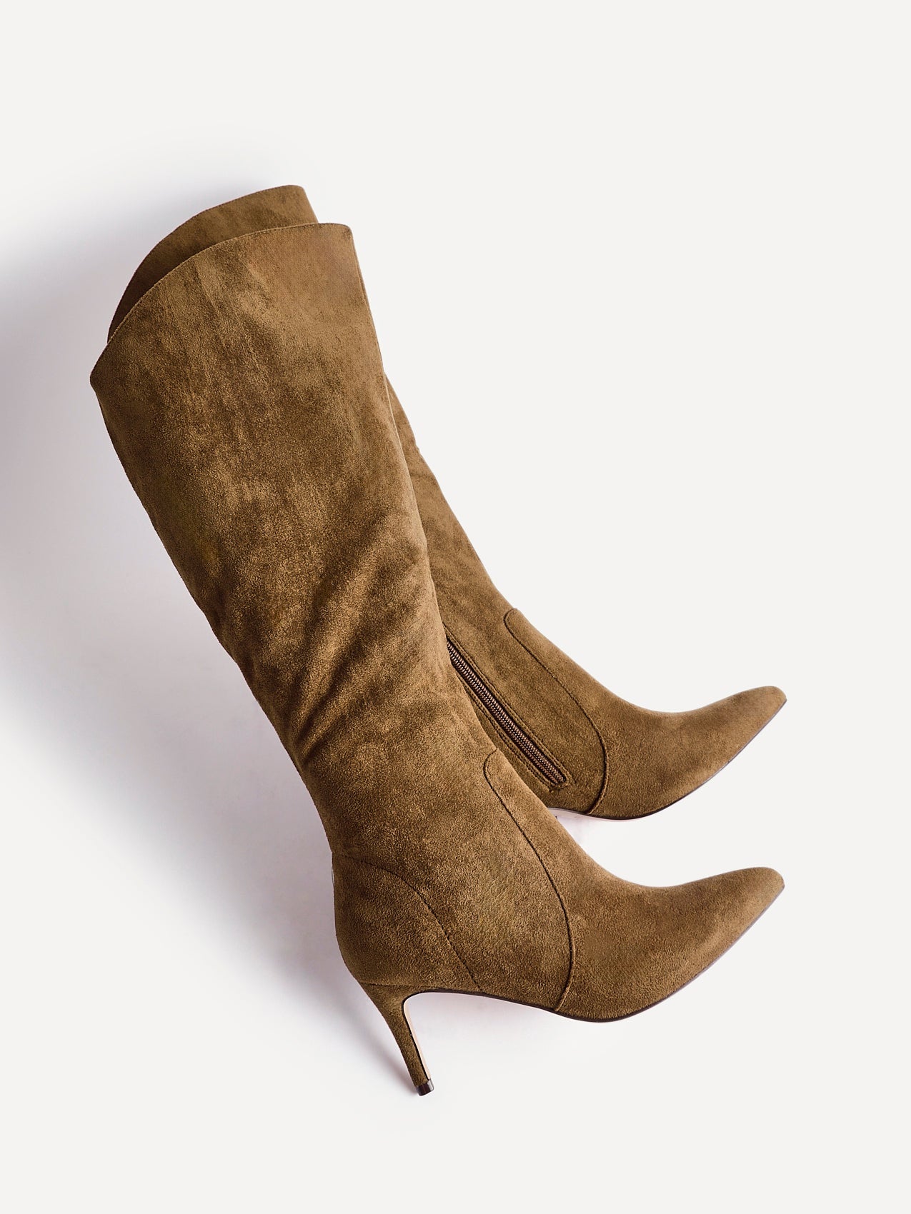 Ambition Sand Long Stiletto Heeled Boots
