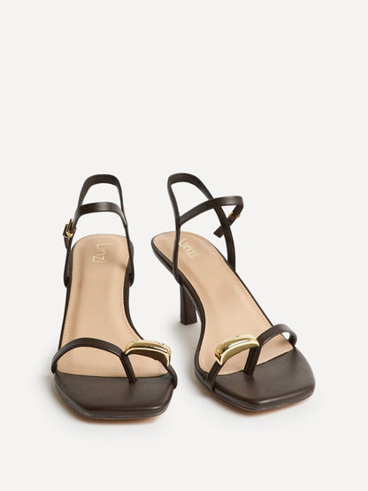 Amira Brown Heeled Sandals