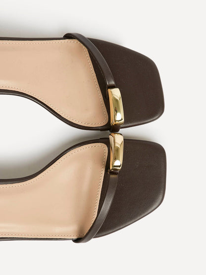 Amira Brown Heeled Sandals