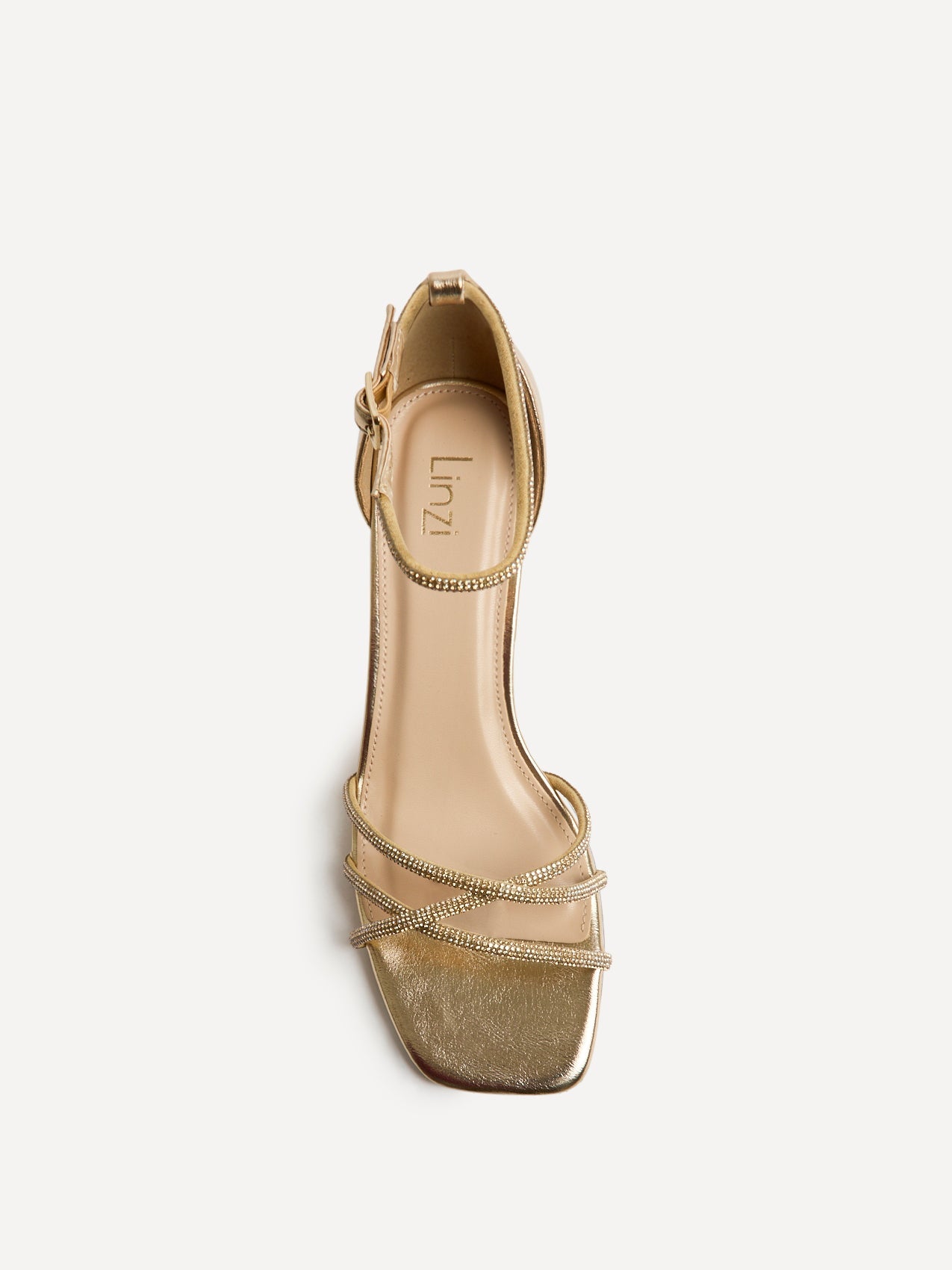 Amour Gold Diamante Heeled Sandals