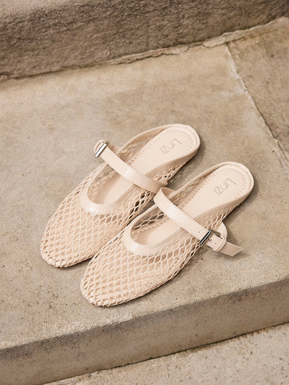 Anessa Nude Mesh Mules
