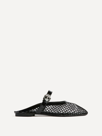Anessa Black Mesh Mules