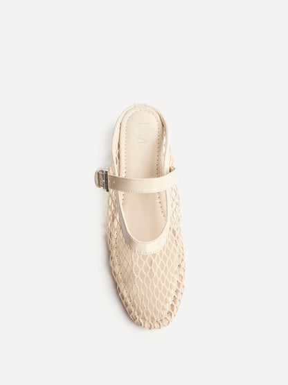 Anessa Nude Mesh Mules