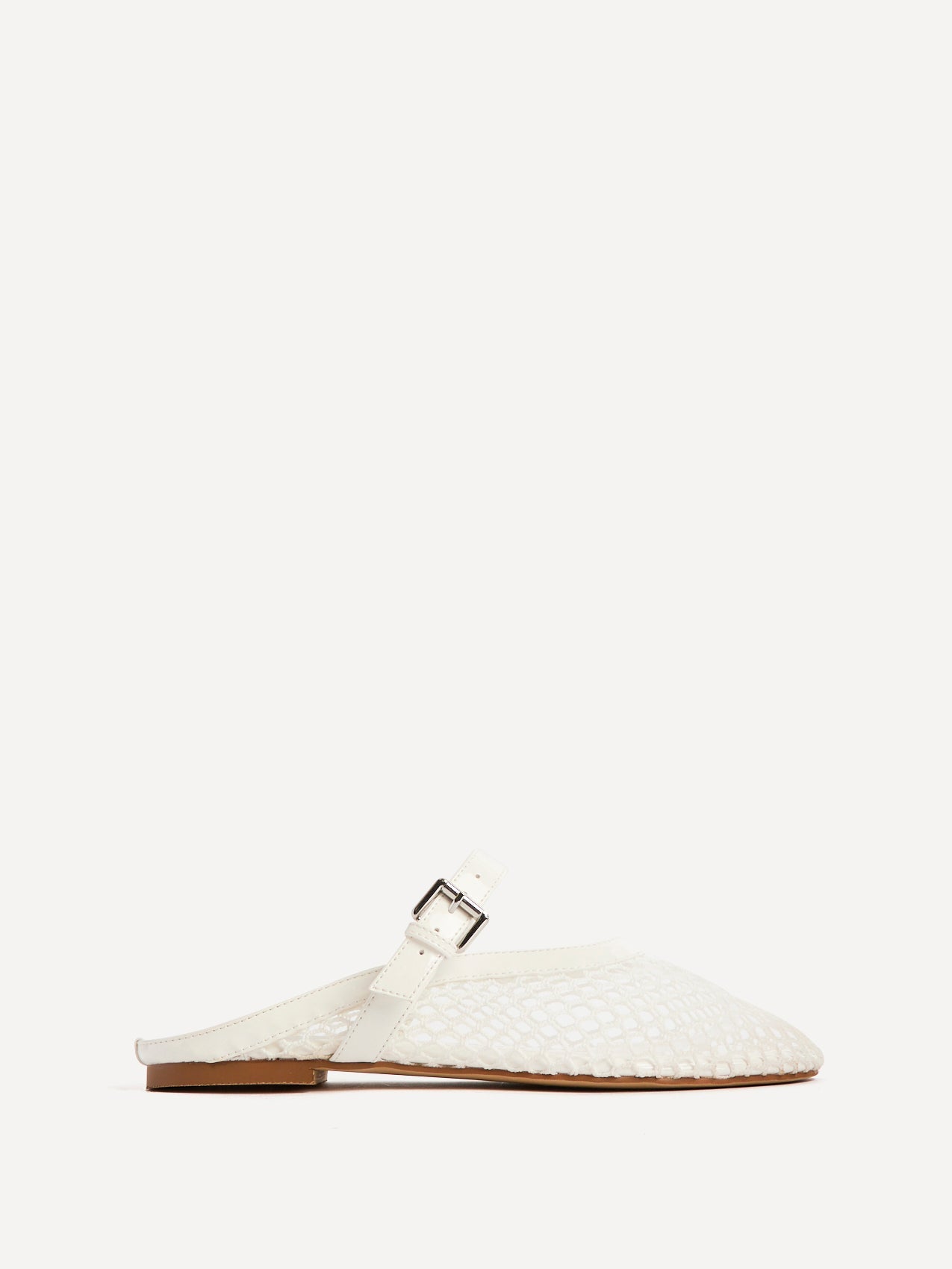 Anessa White Mesh Mules