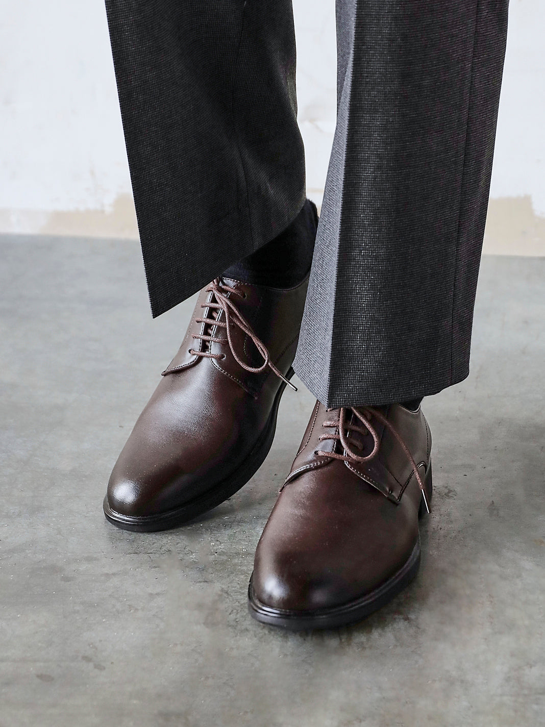 Angelo Mens Brown Faux Leather Lace-Up Shoes