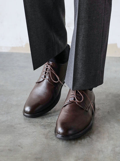 Angelo Mens Brown Faux Leather Lace-Up Shoes