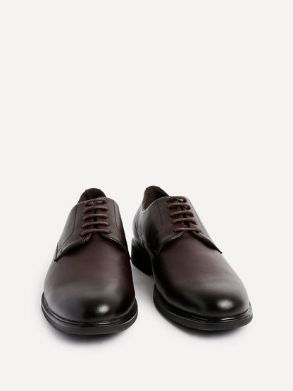 Angelo Mens Brown Faux Leather Lace-Up Shoes