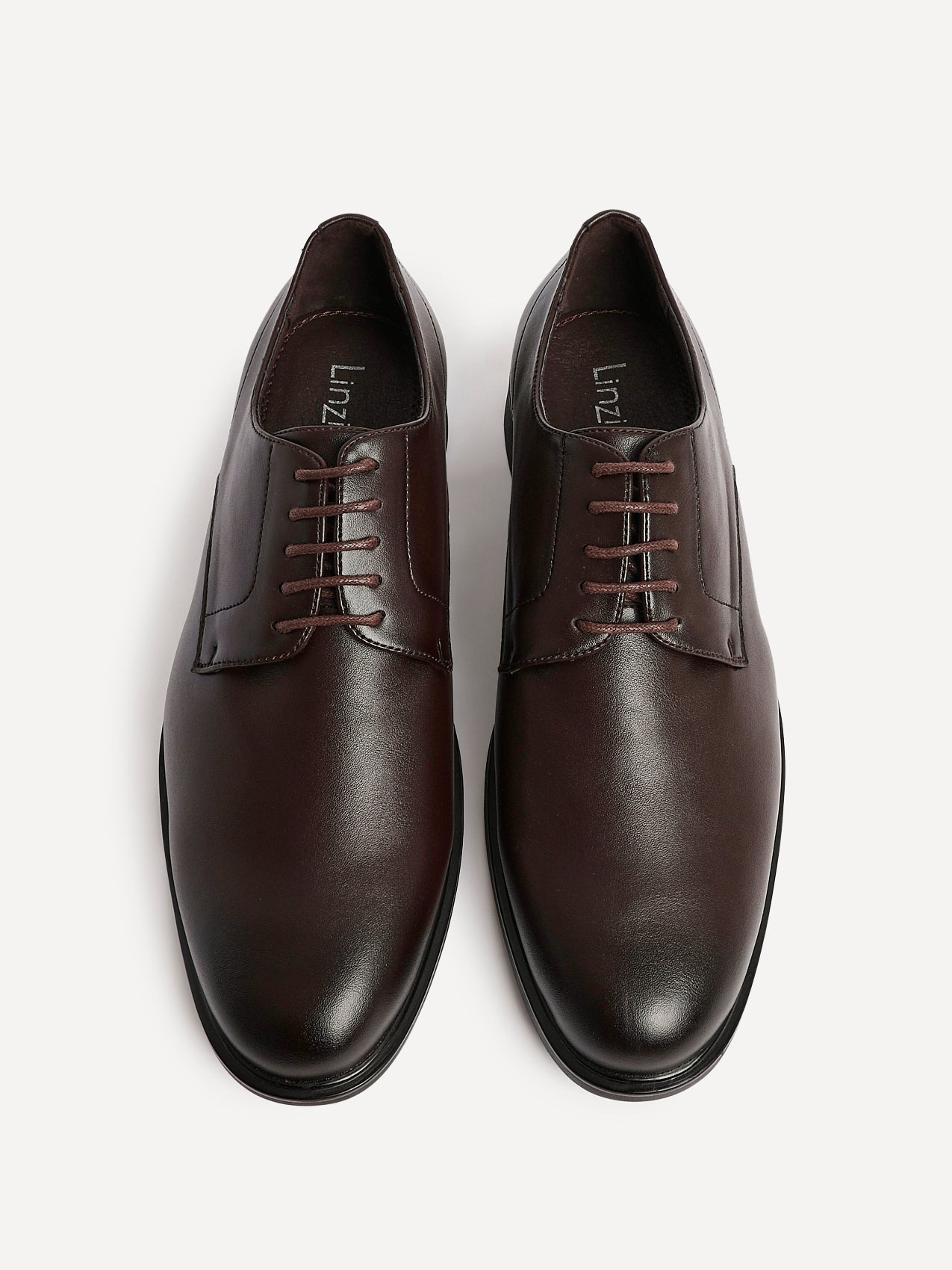 Angelo Mens Brown Faux Leather Lace-Up Shoes