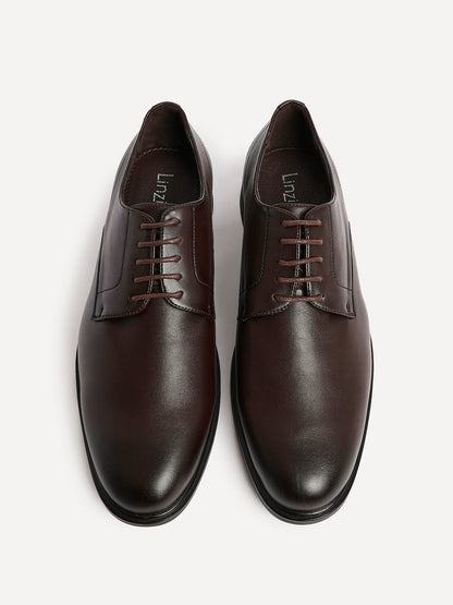 Angelo Mens Brown Faux Leather Lace-Up Shoes