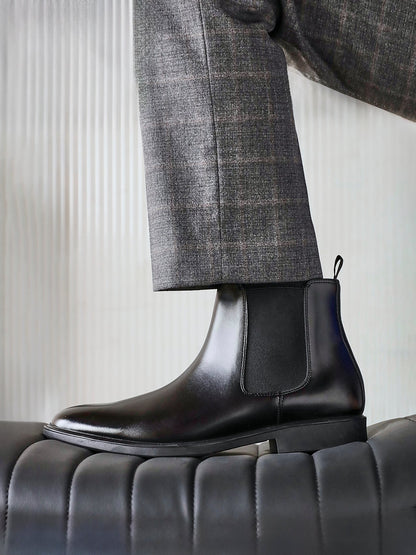 Antonio Mens Black Faux Leather Chelsea Boots