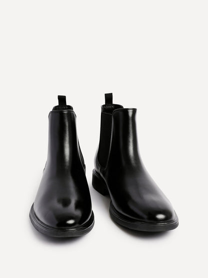 Antonio Mens Black Faux Leather Chelsea Boots