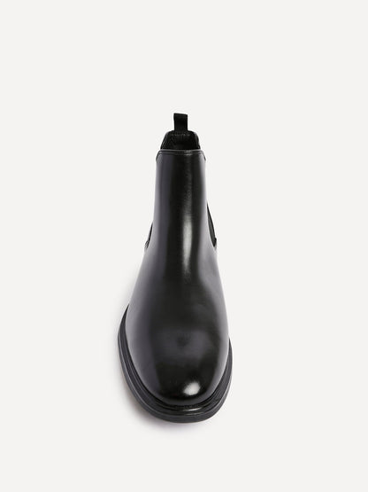 Antonio Mens Black Faux Leather Chelsea Boots