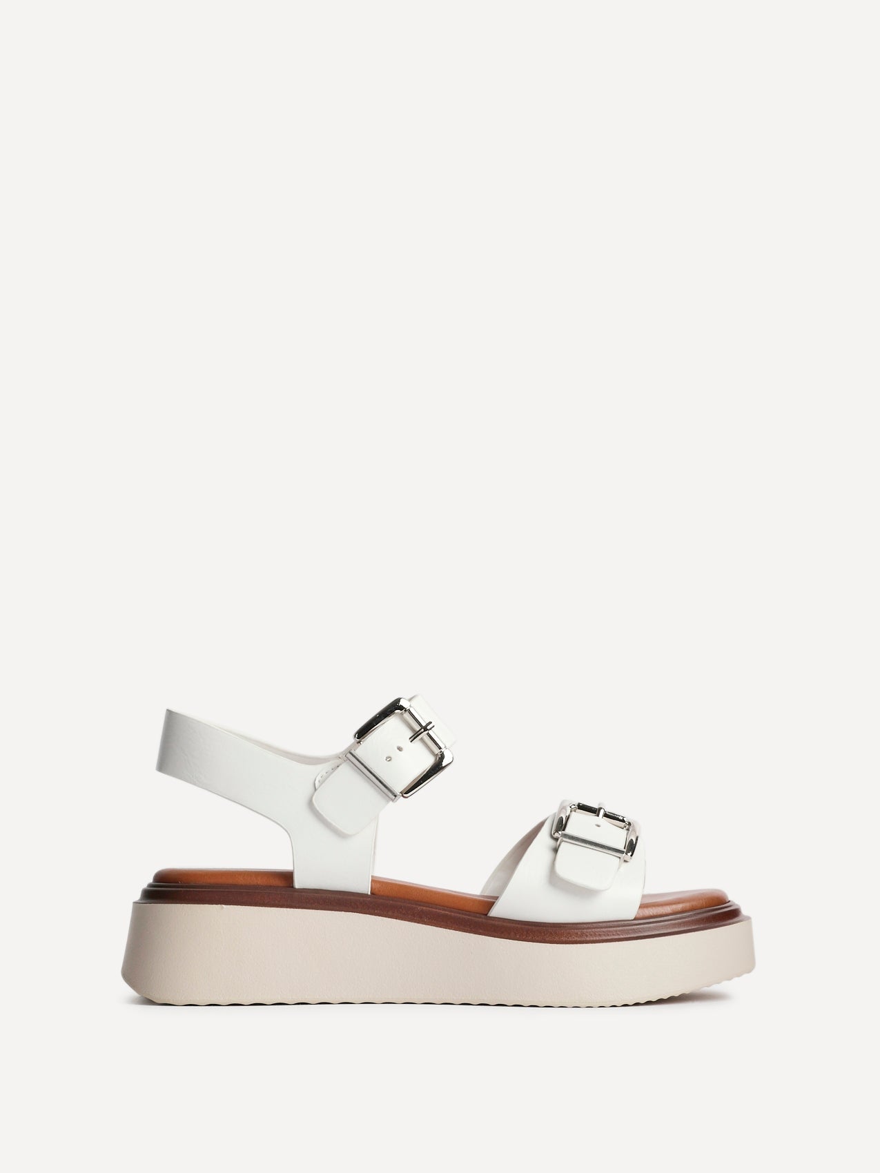 Archive White Faux Leather Flatform Sandals