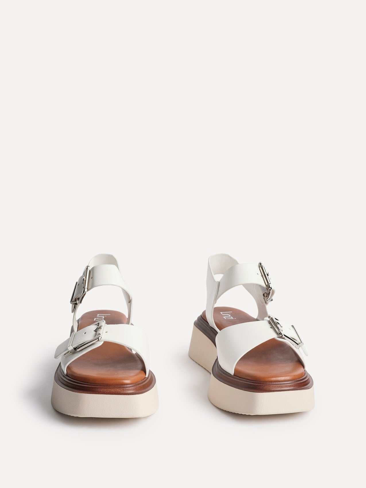Archive White Faux Leather Flatform Sandals