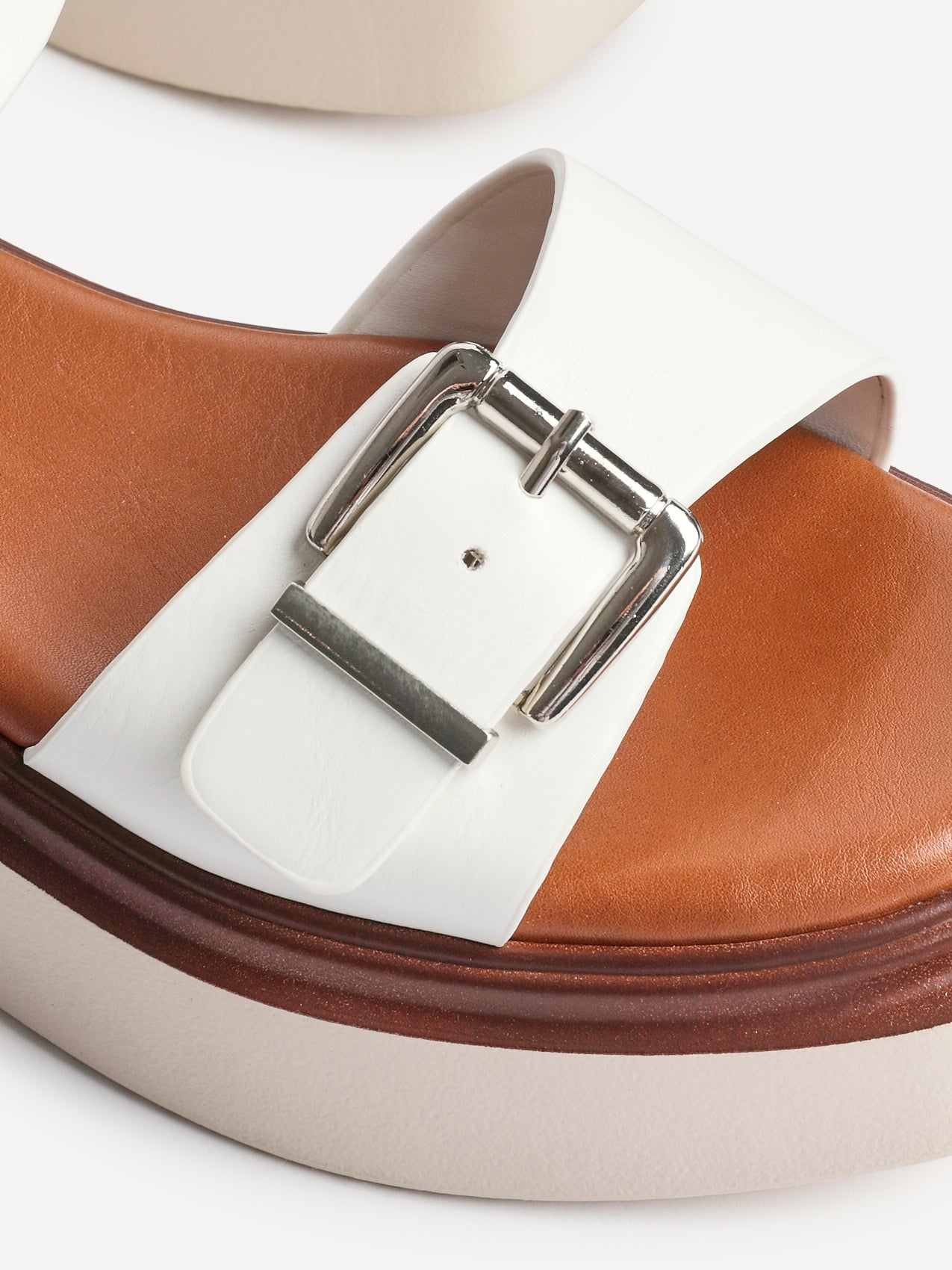Archive White Faux Leather Flatform Sandals