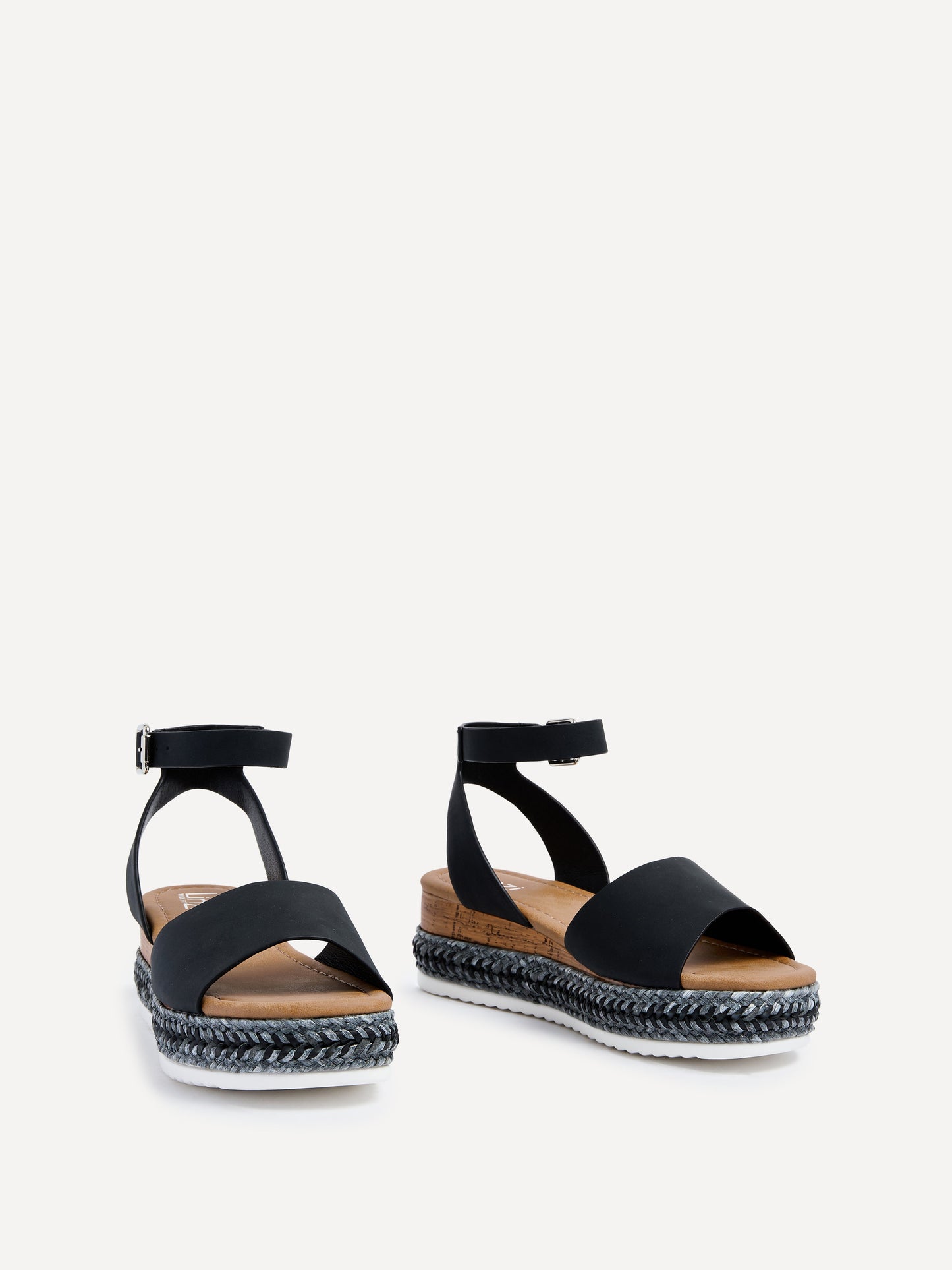 Arizona Wide Fit Black Espadrille Flatform