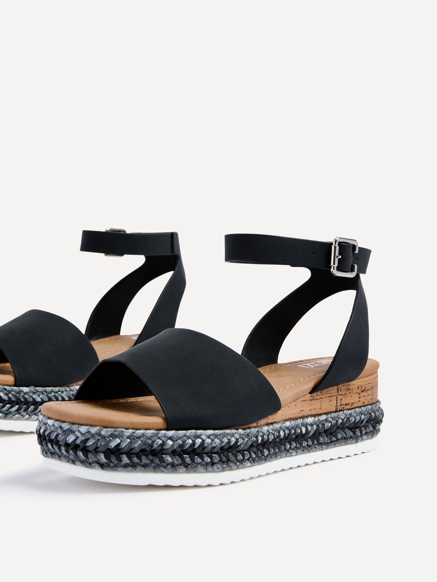 Arizona Wide Fit Black Espadrille Flatform