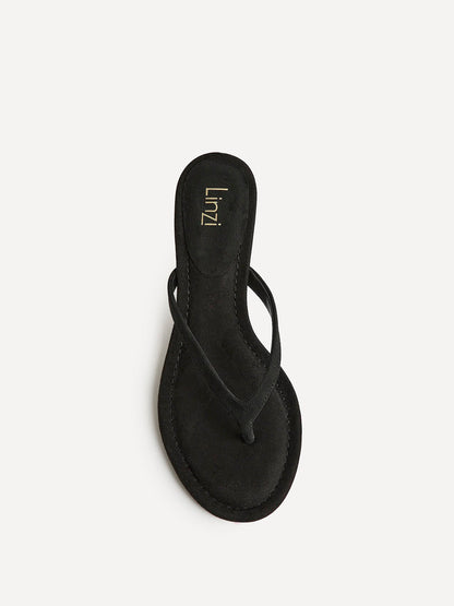 Ascend Black Faux Suede Mule Heels