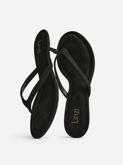 Ascend Black Faux Suede Mule Heels