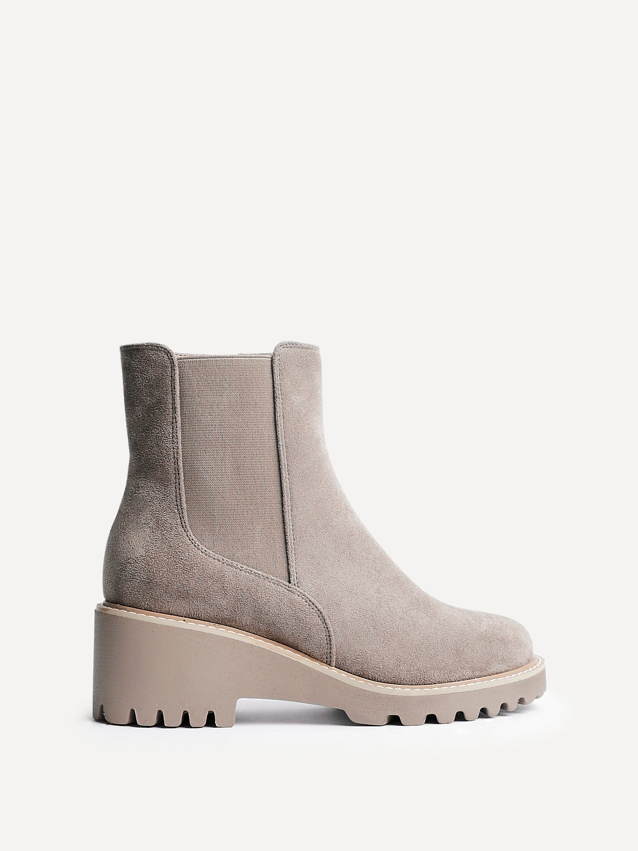 Attend Taupe Wedged Ankle Boots