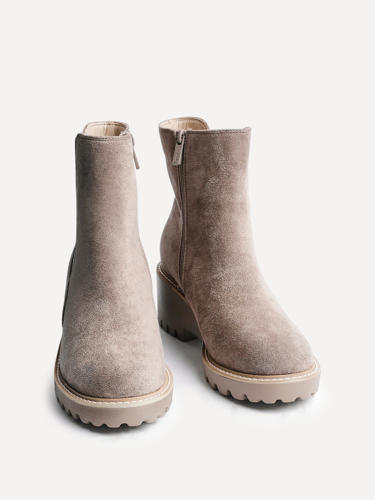 Attend Taupe Wedged Ankle Boots