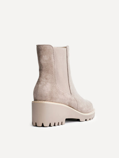 Attend Taupe Wedged Ankle Boots