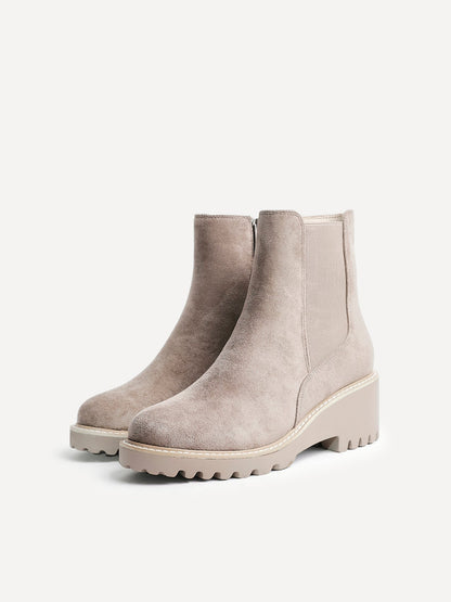 Attend Taupe Wedged Ankle Boots