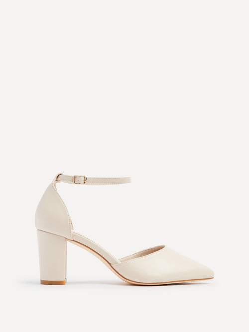 Audley Wide Fit Nude Faux Leather Court Heels