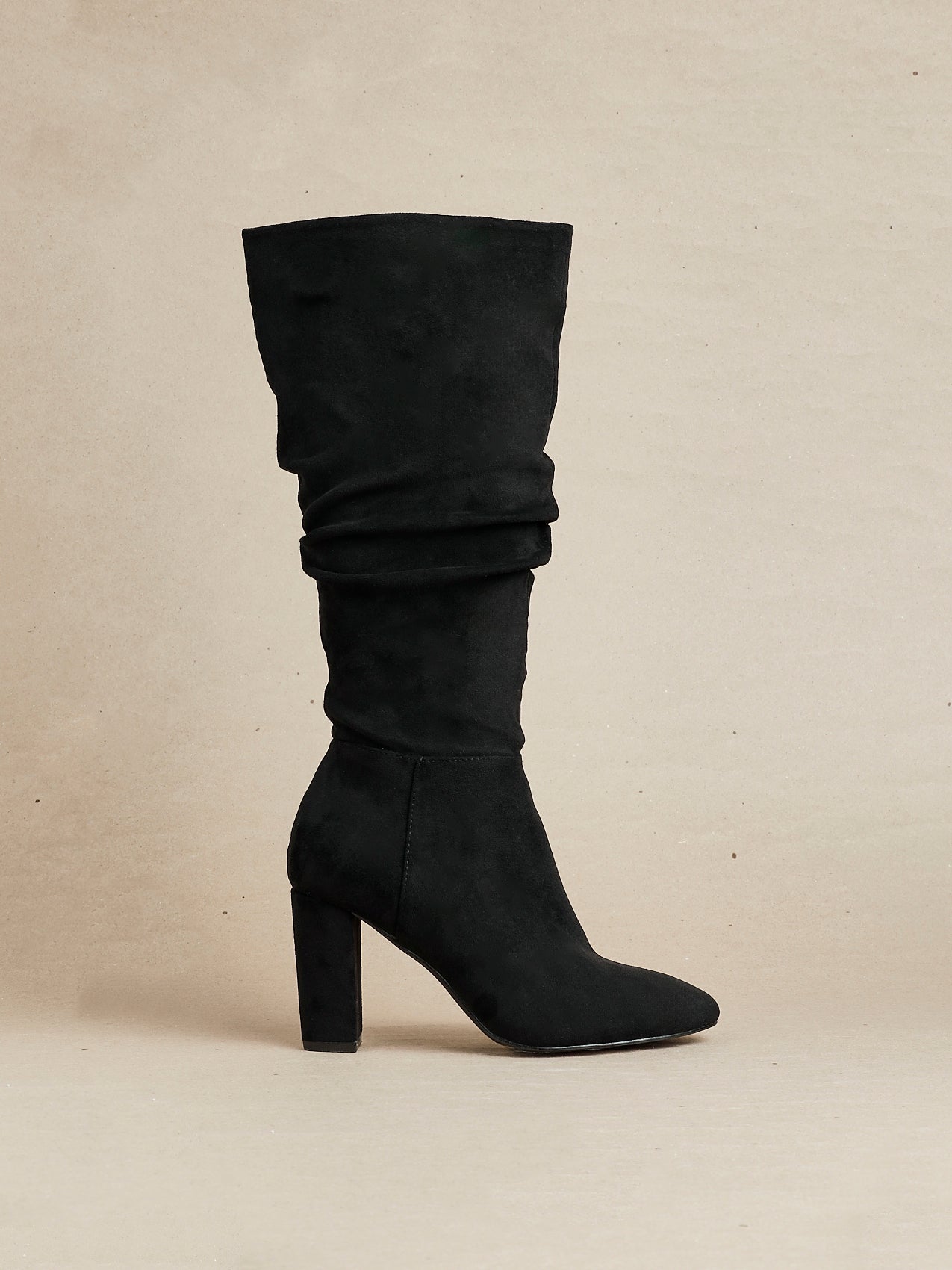 Aura Black Long Heeled Boots
