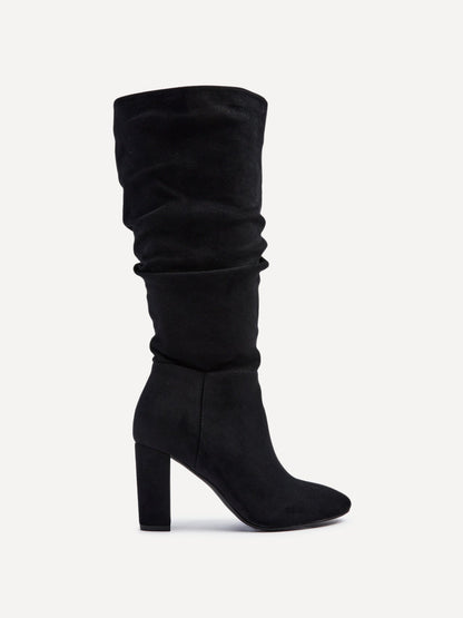 Aura Black Long Heeled Boots