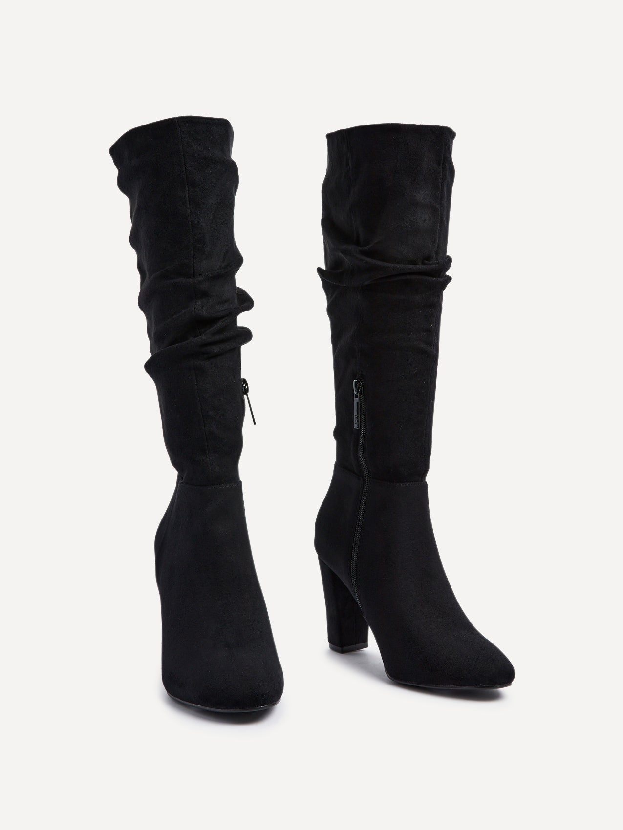 Aura Black Long Heeled Boots
