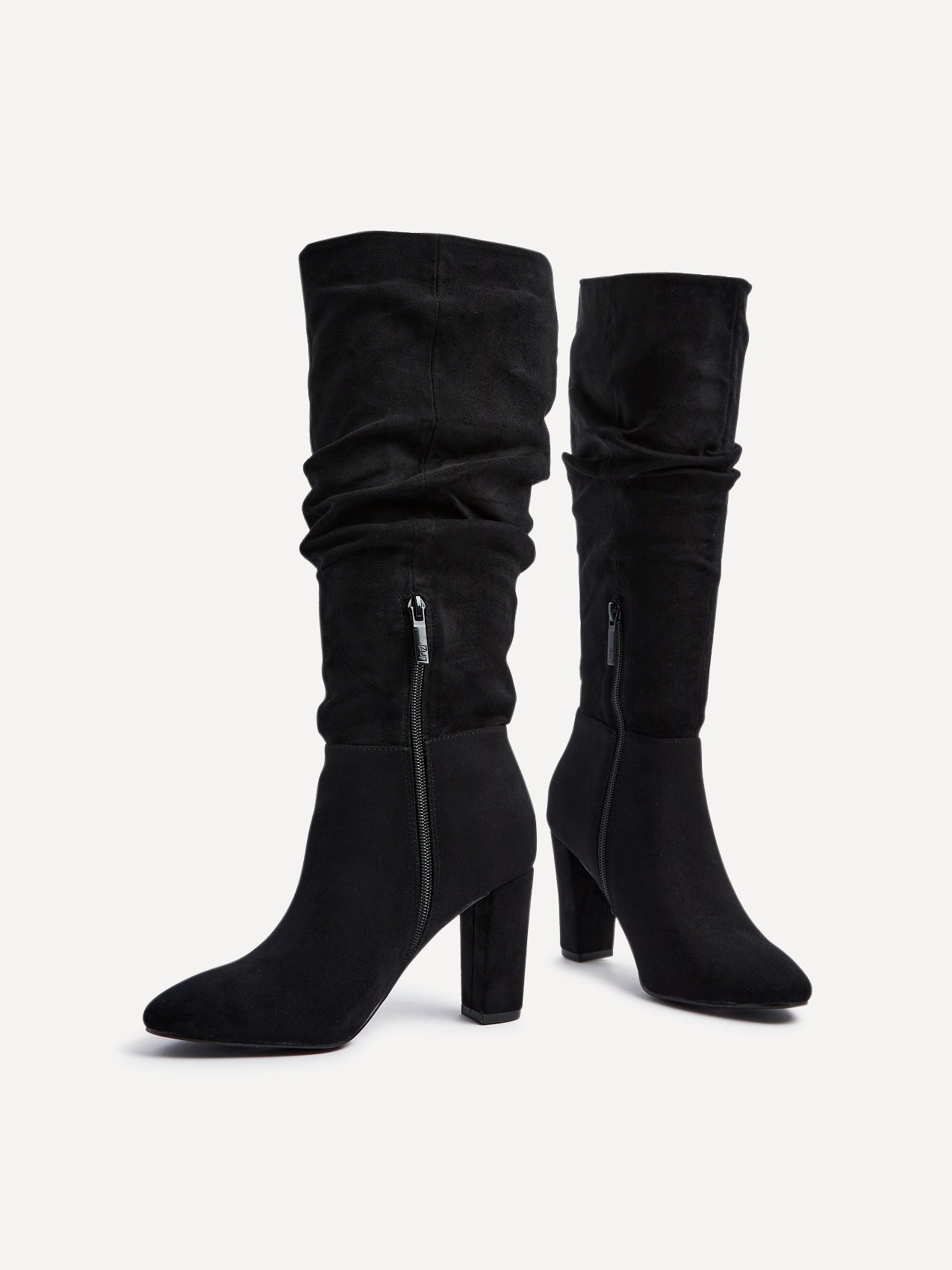 Aura Black Long Heeled Boots