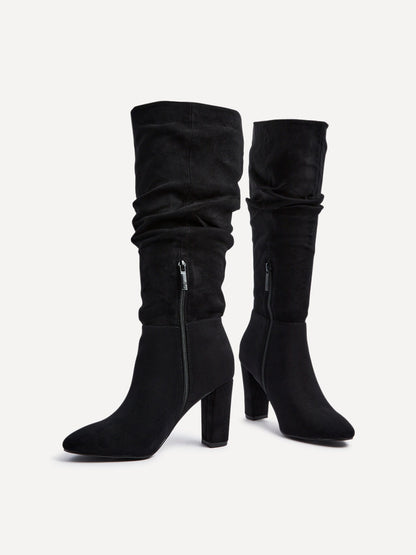 Aura Black Long Heeled Boots