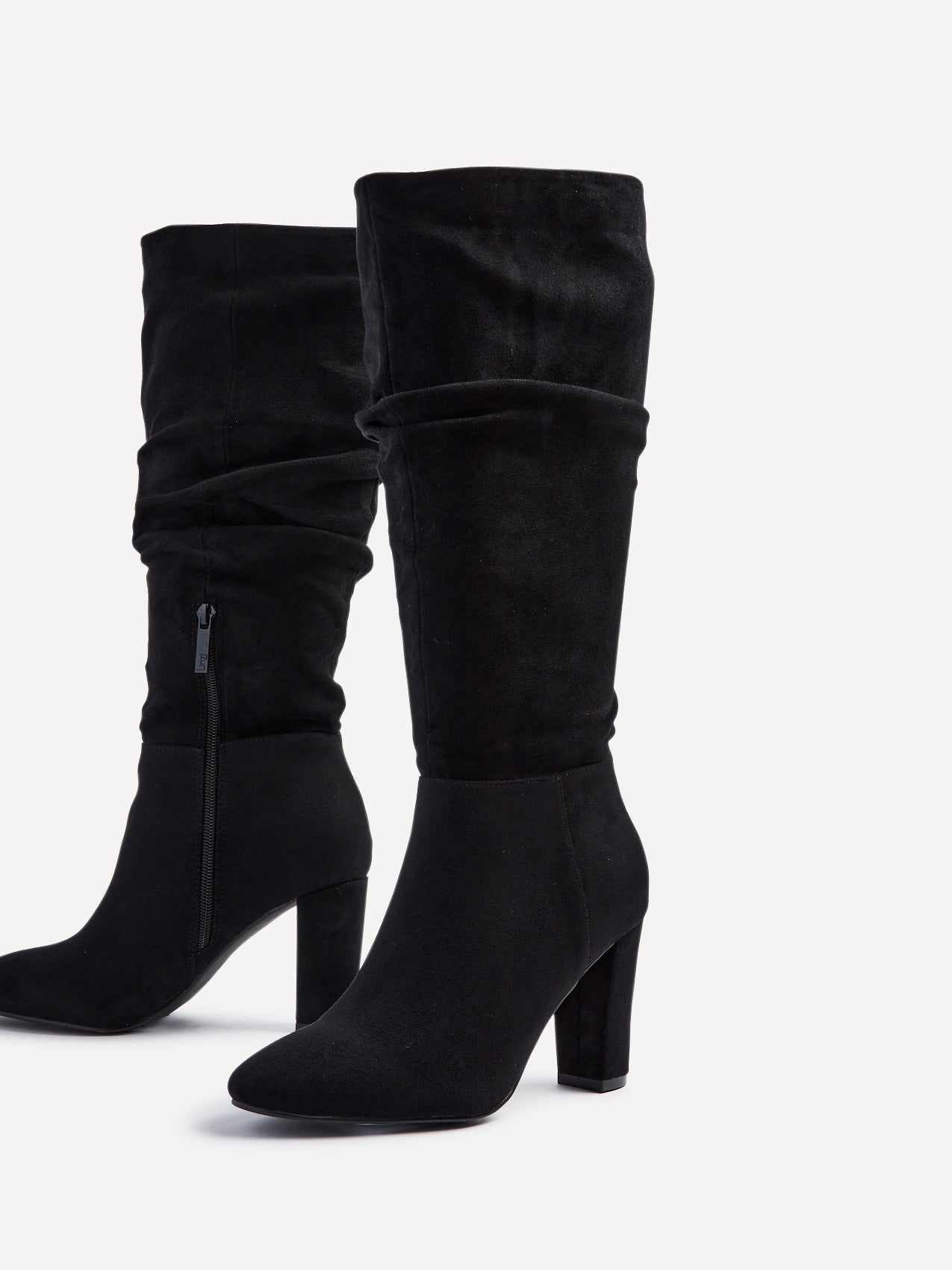 Aura Black Long Heeled Boots