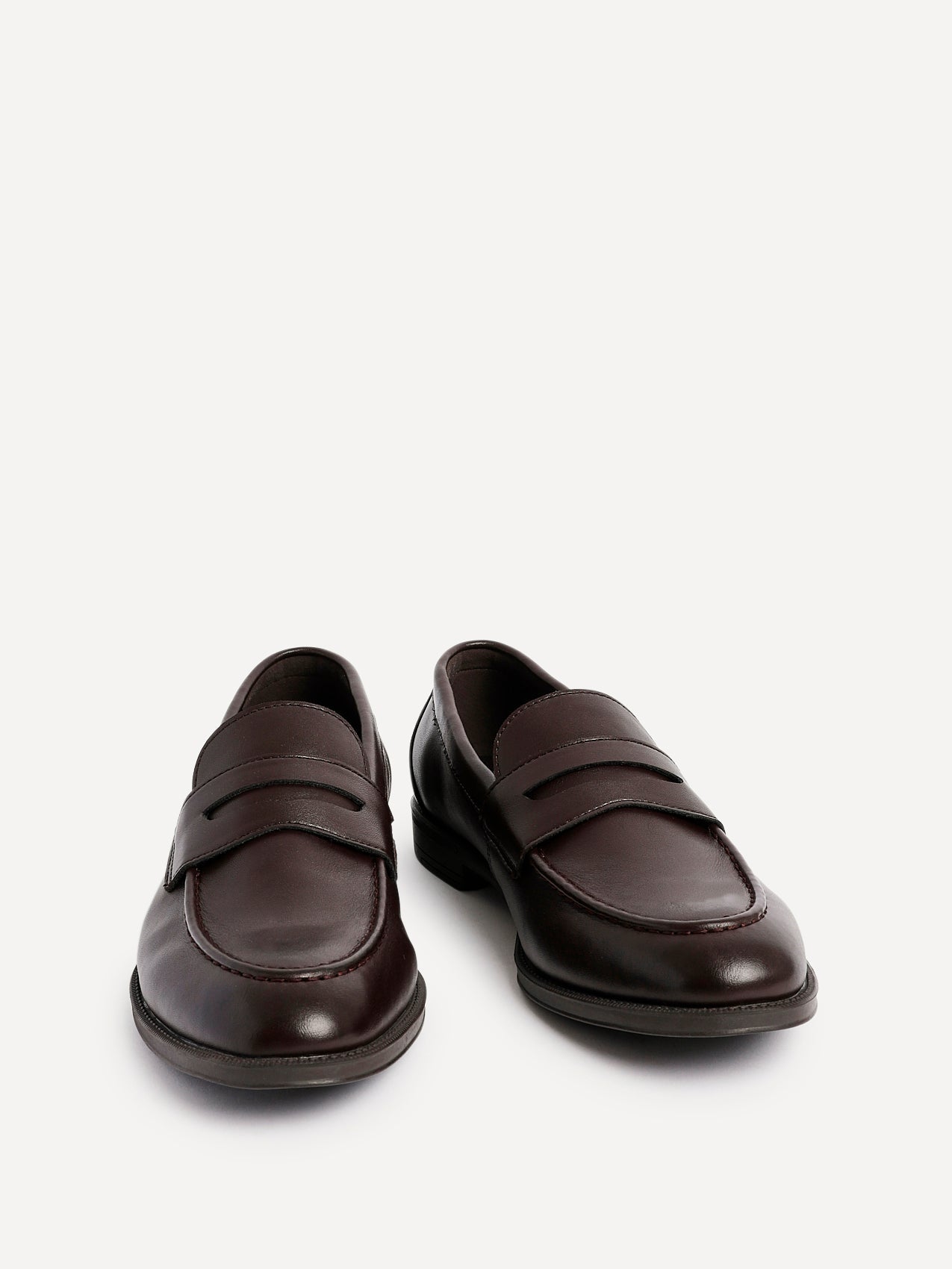 Aurelio Mens Brown Faux Leather Penny Loafers