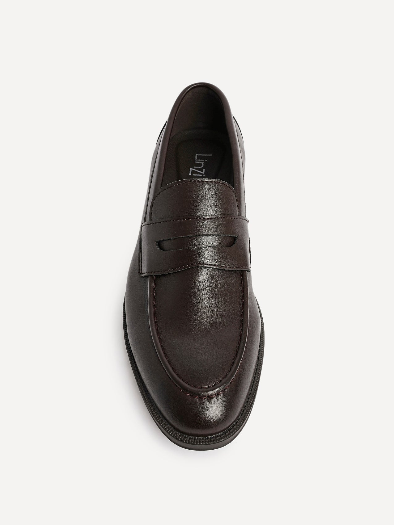 Aurelio Mens Brown Faux Leather Penny Loafers
