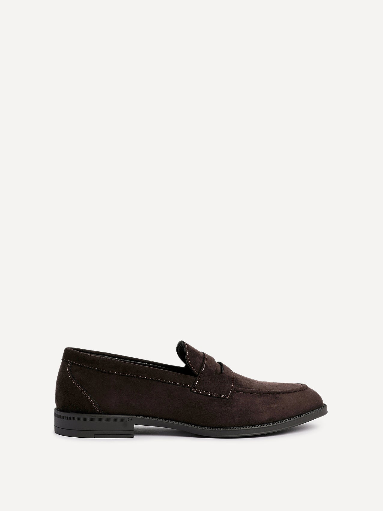 Aurelio Mens Brown Faux Suede Penny Loafers