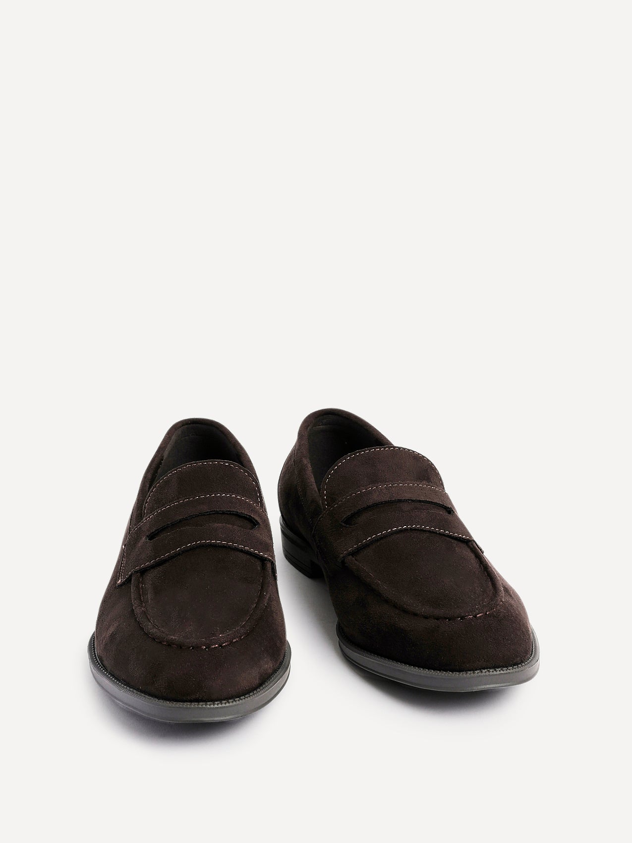 Aurelio Mens Brown Faux Suede Penny Loafers