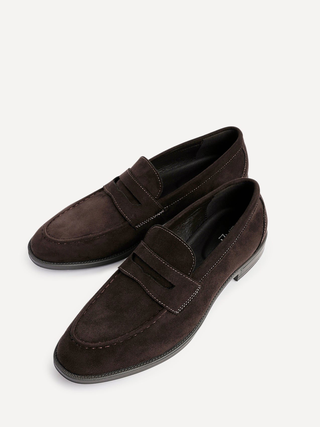 Aurelio Mens Brown Faux Suede Penny Loafers