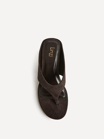 Avalon Brown Toe Post Wedge Sandals