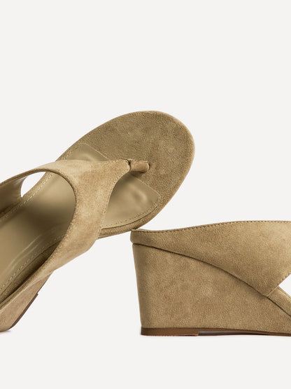 Avalon Sand Toe Post Wedge Sandals