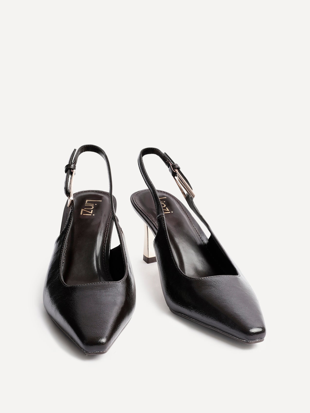 Avani Brown Faux Leather Court Heels
